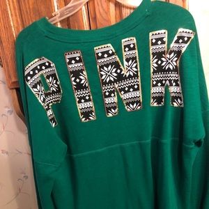 Pink Victoria Secret Christmas Crew